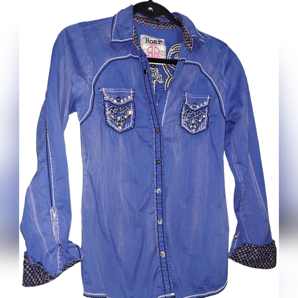 Roar Western Shirt Sz M